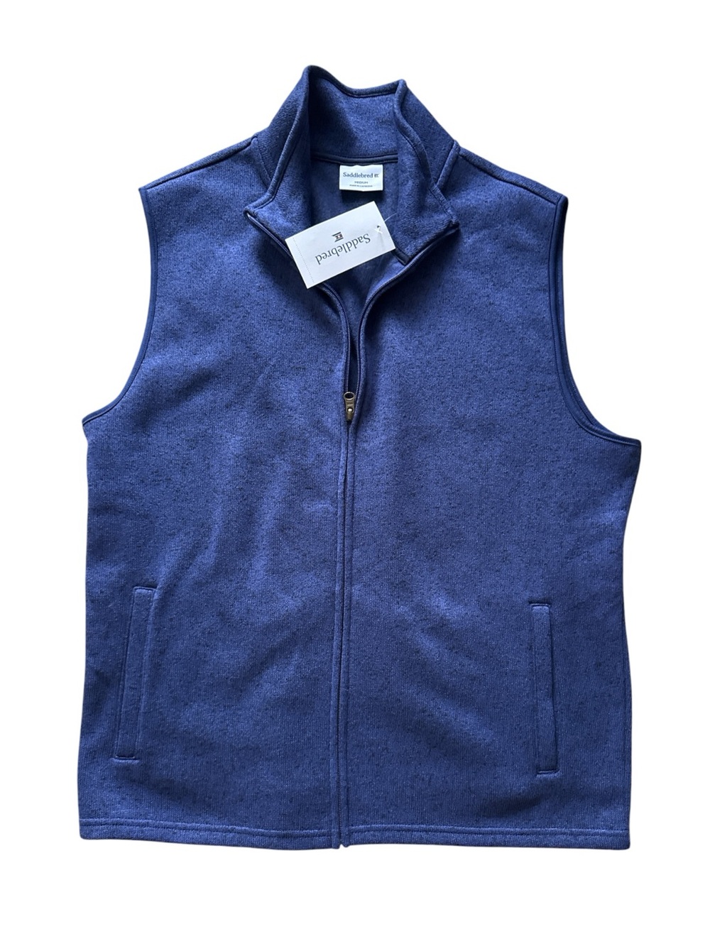 Saddlebred Men’s Navy Blue Full-Zip Fleece Vest